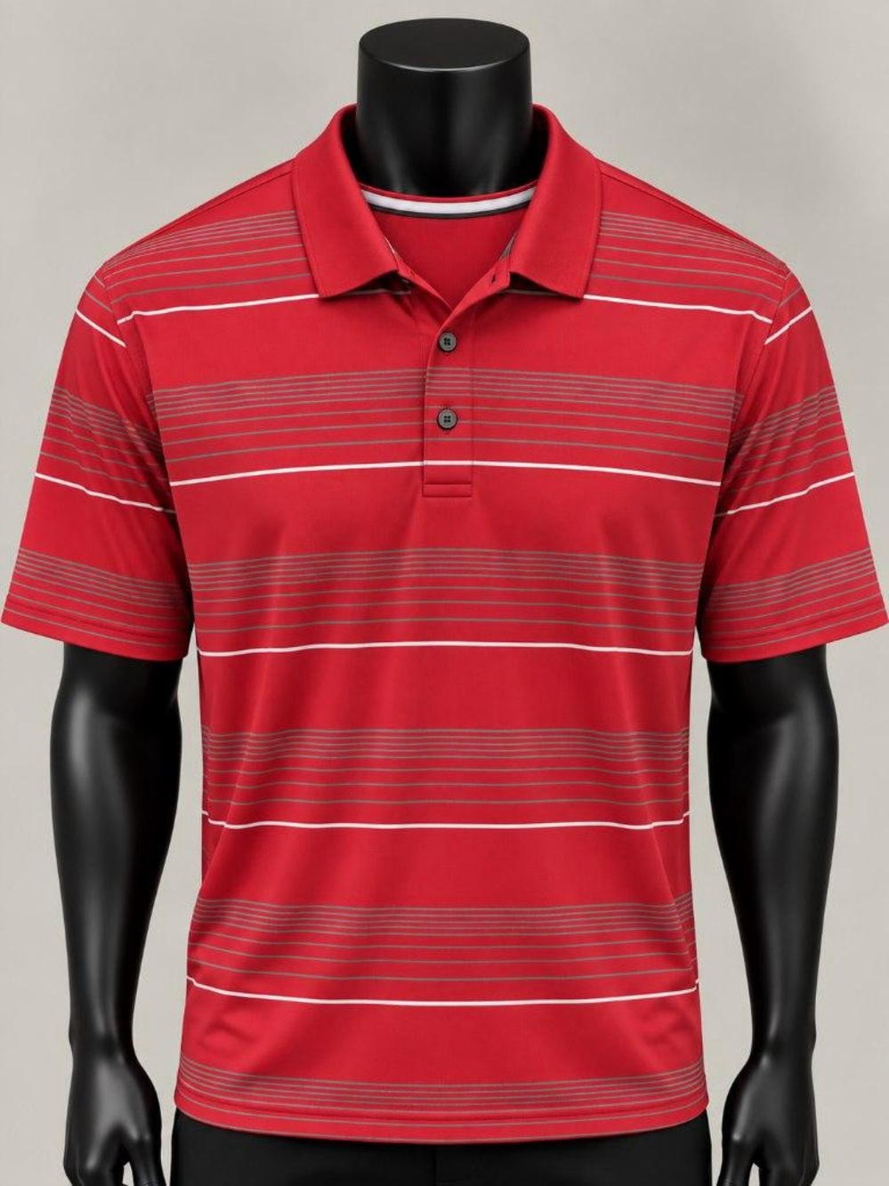 Grand Slam Red Striped Polo Shirt
